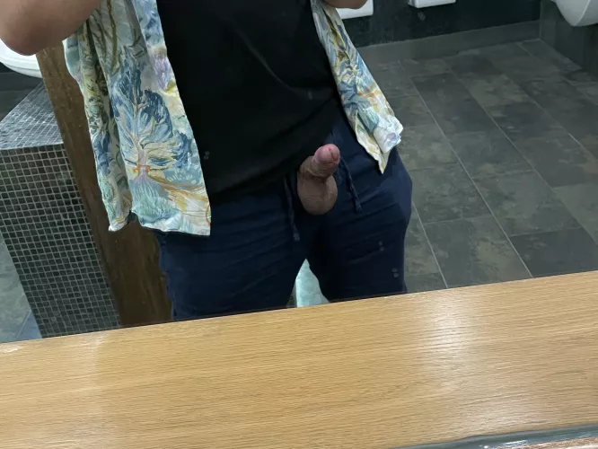 Small boner in the mall bathroom