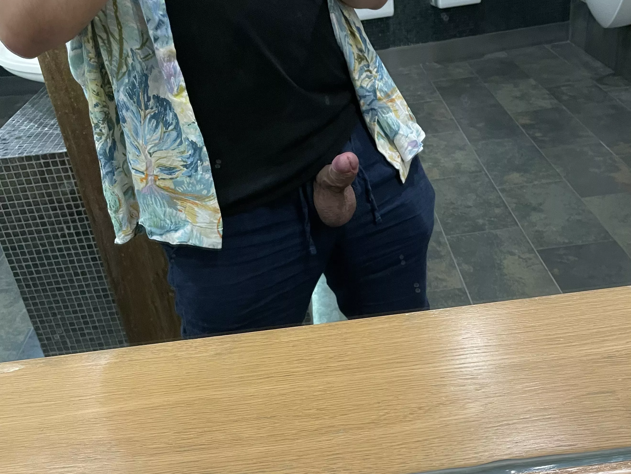 Small boner in the mall bathroom