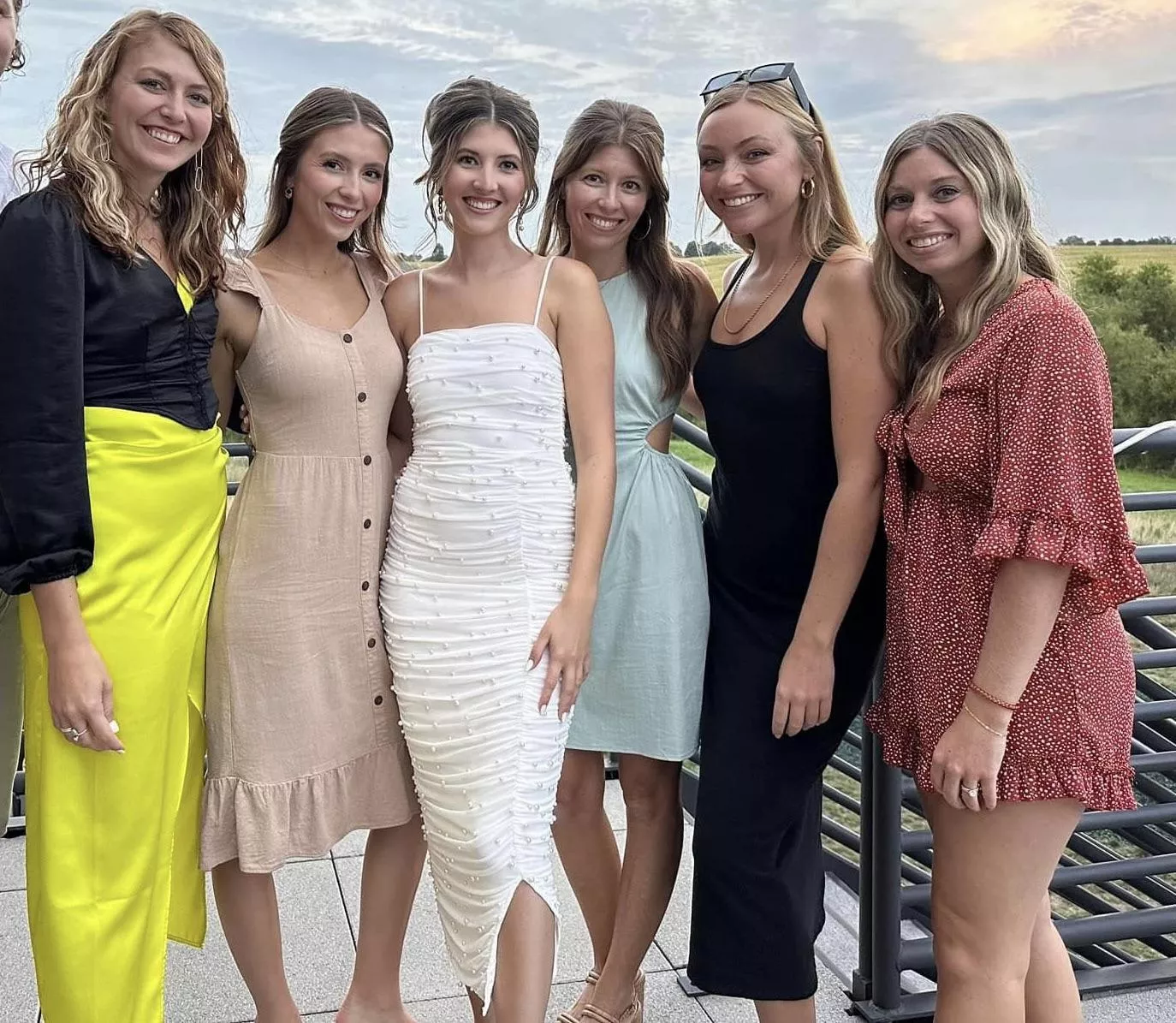 Bride and bridesmaids night before the wedding