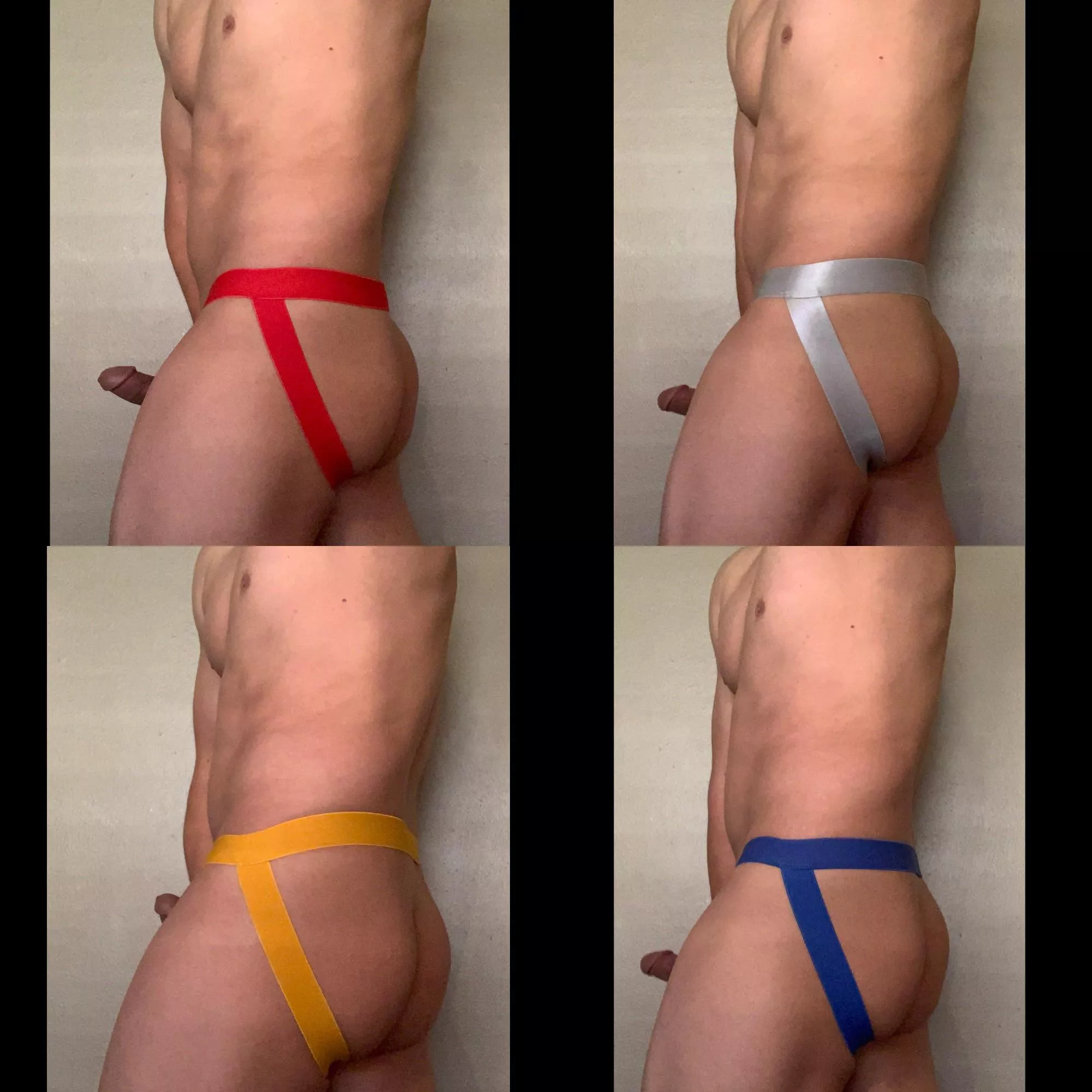 I love showing off my different colored Jockstraps 😈 so horny