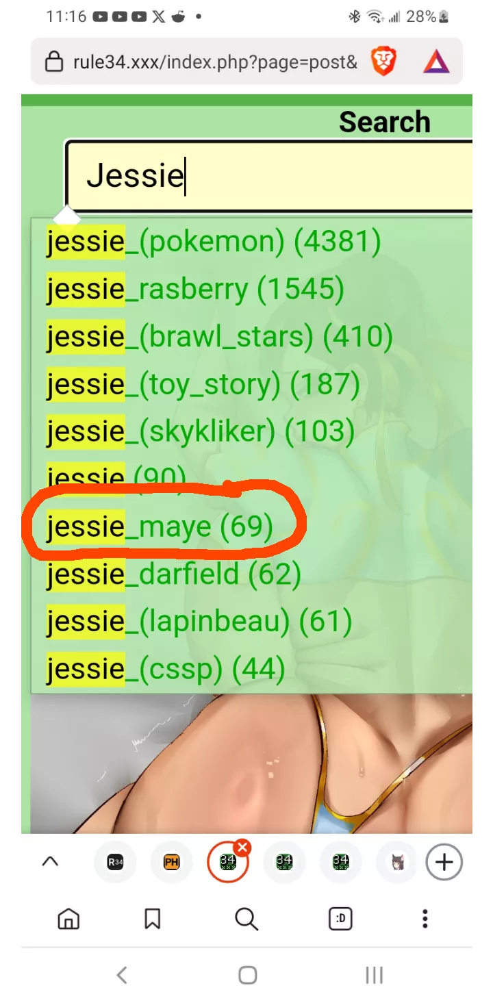 I was on rule 34 about to look up Jessie and I see this.