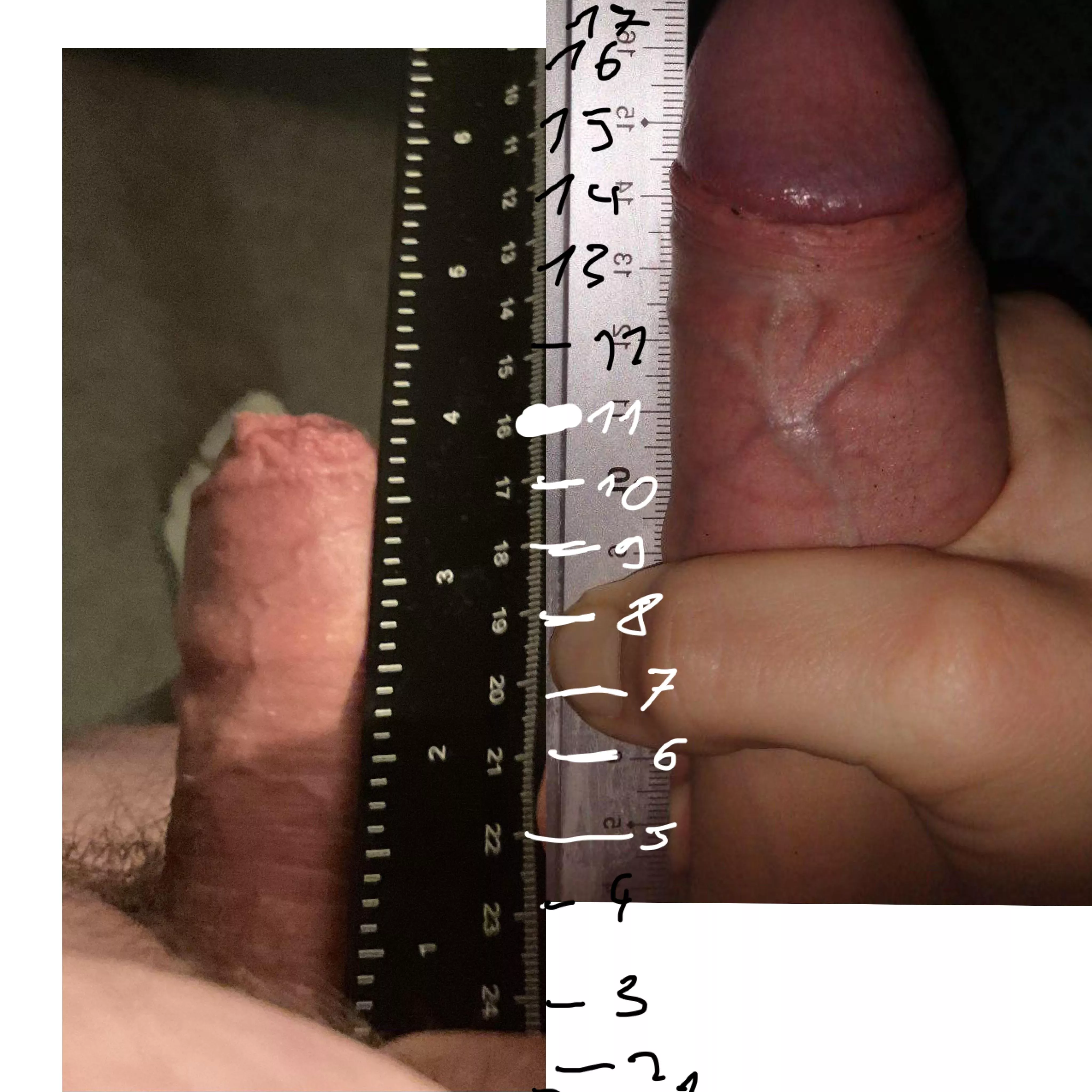 Left way to small to compare probably in cm