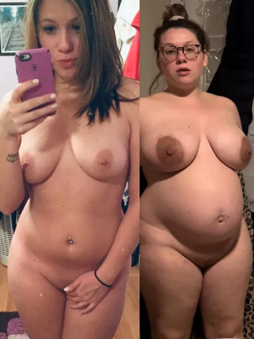 Me 5 years ago—-Now. 2 kids later. Having a 3rd. How do I get this small again?