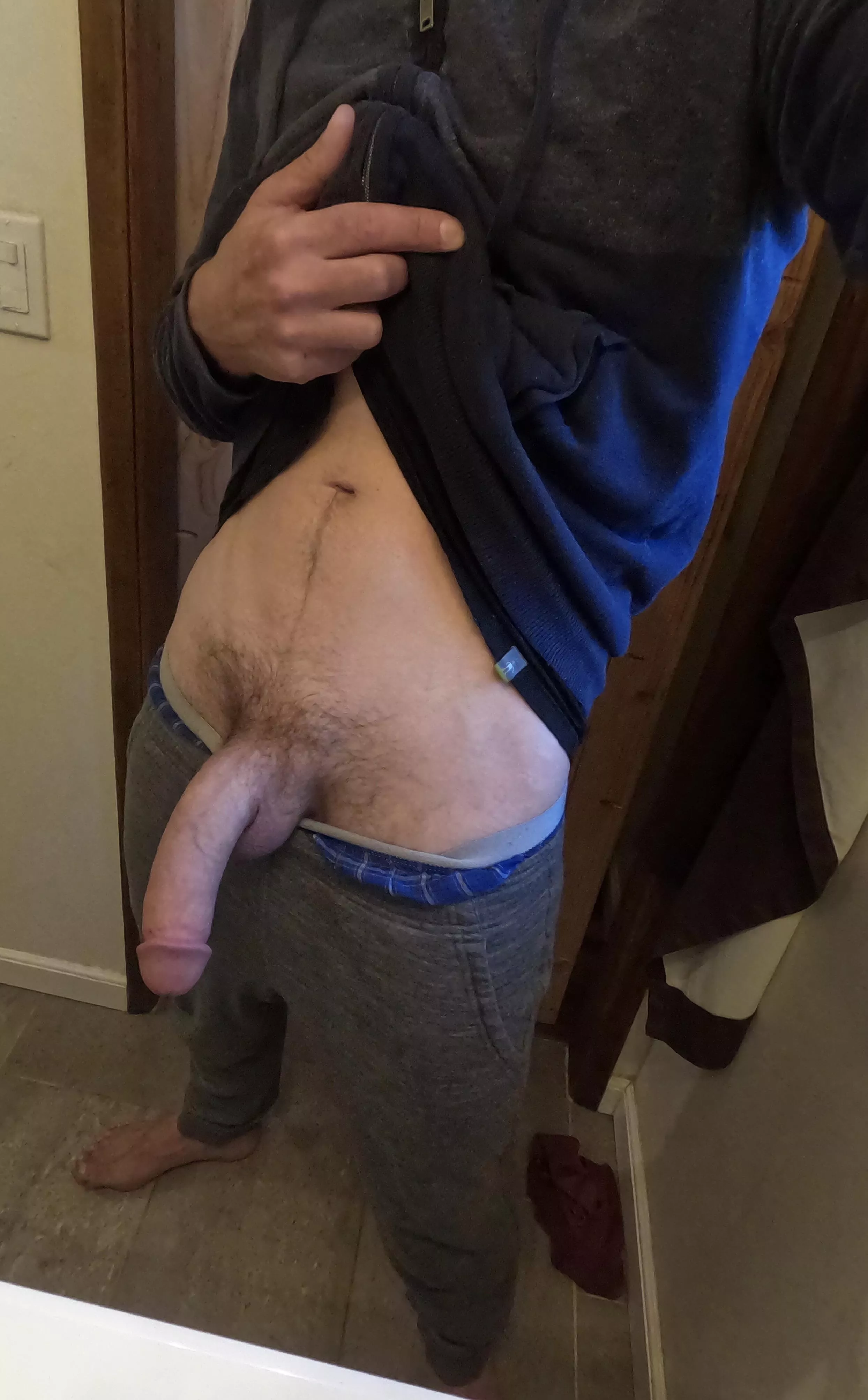 Pull down these gray sweats (42)