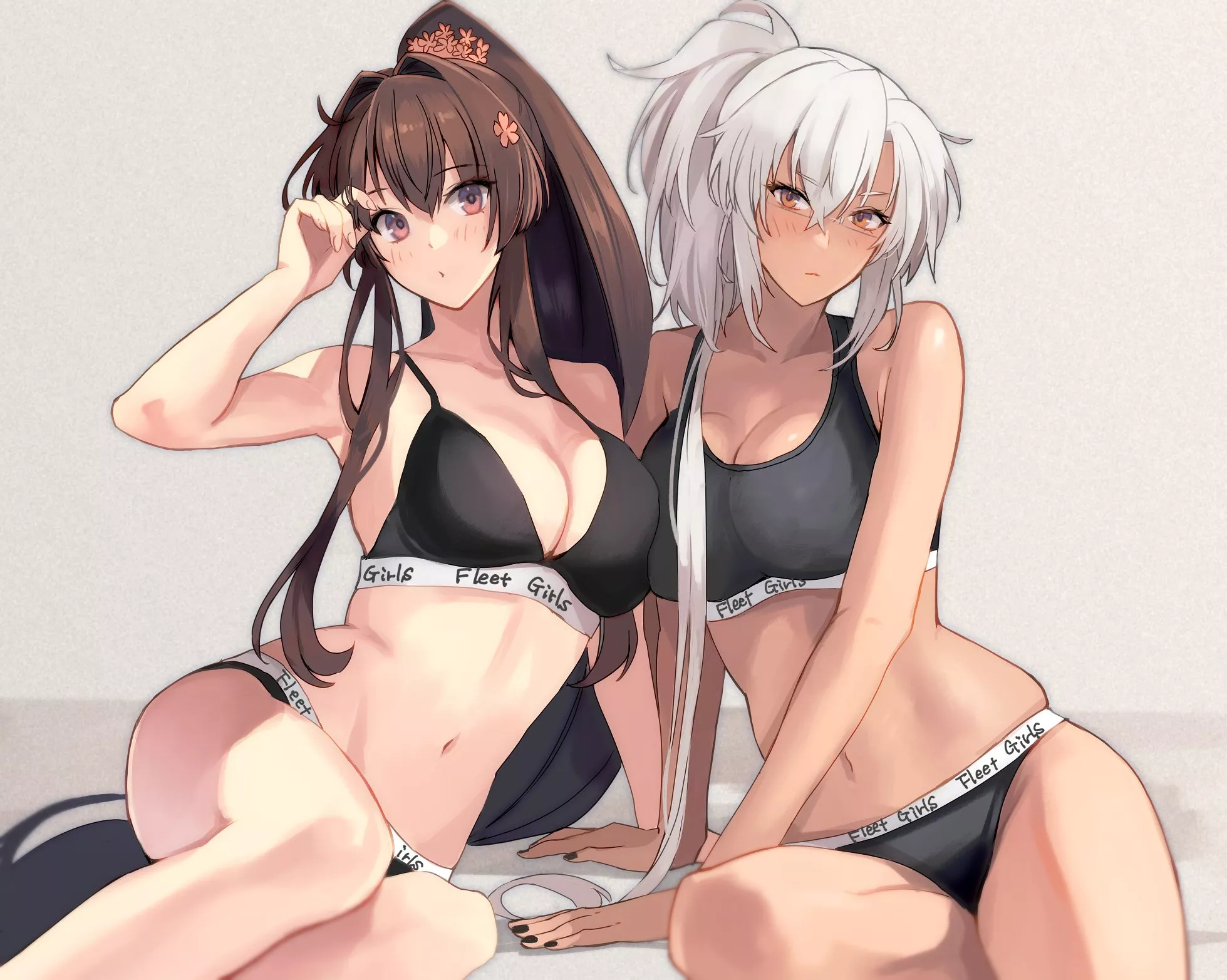 Yamato and Musashi doing some underwear modeling [Kancolle]