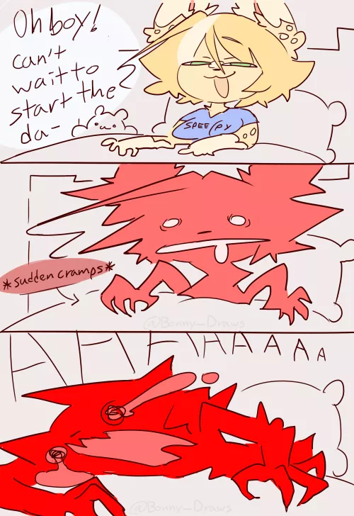 (Art by me) Morning Cramps