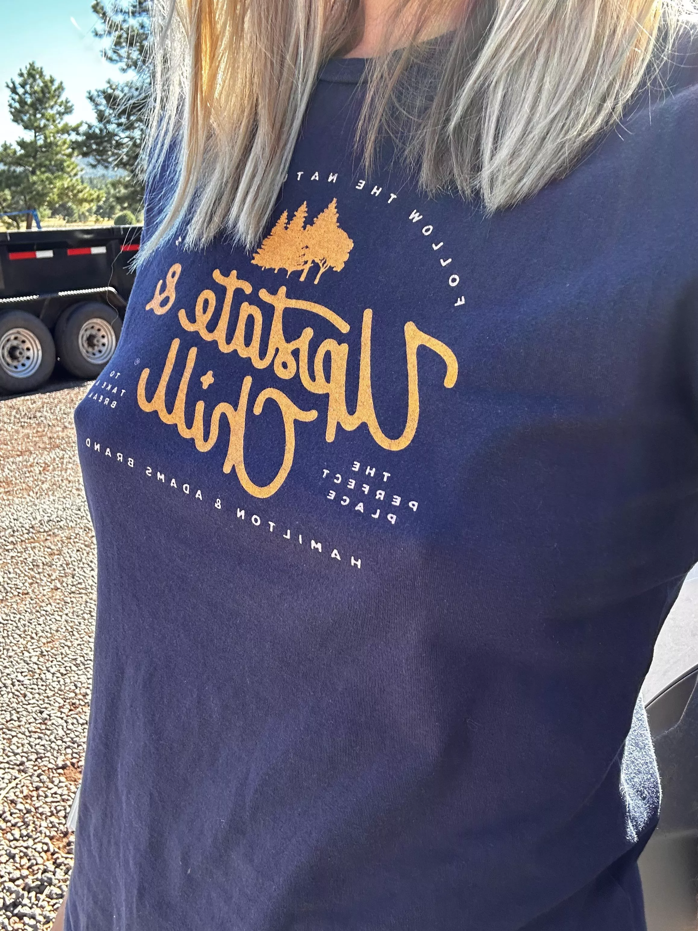 Camping means never wearing a bra