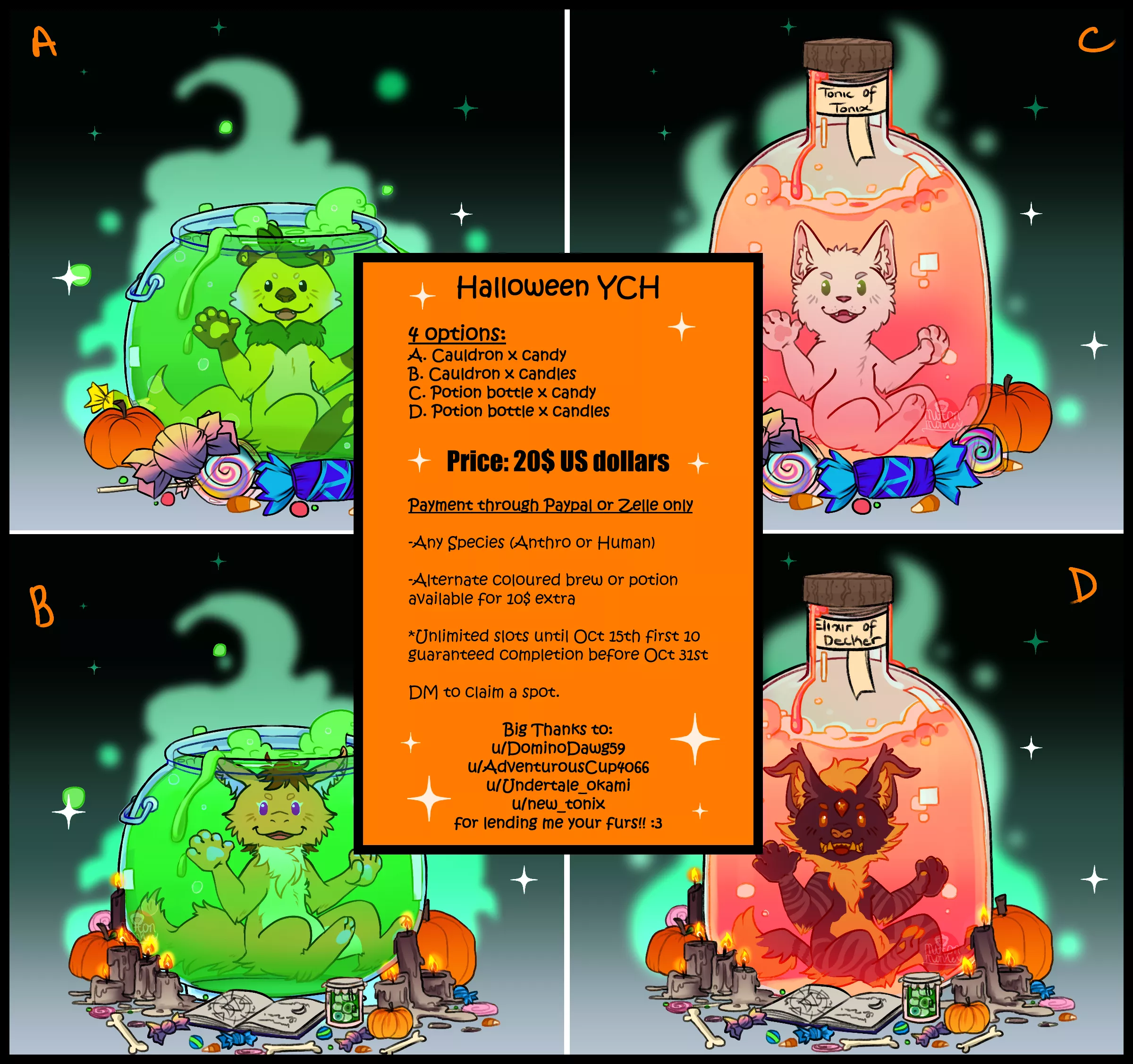 Halloween YCH open (art by me)