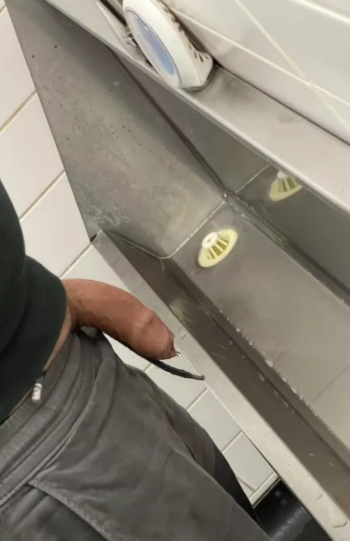Mirror at the urinal