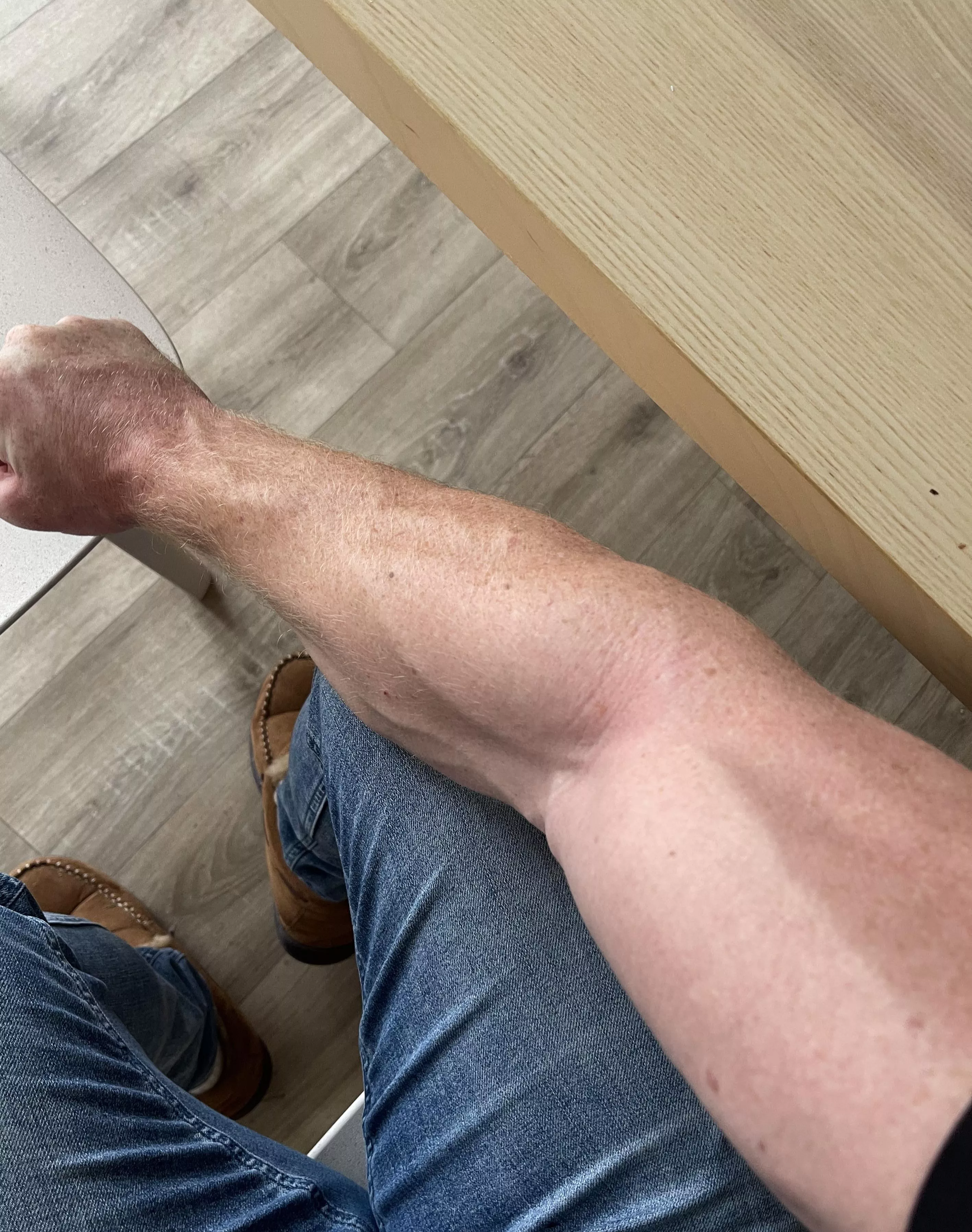 What comes to mind when seeing my hard man arms?