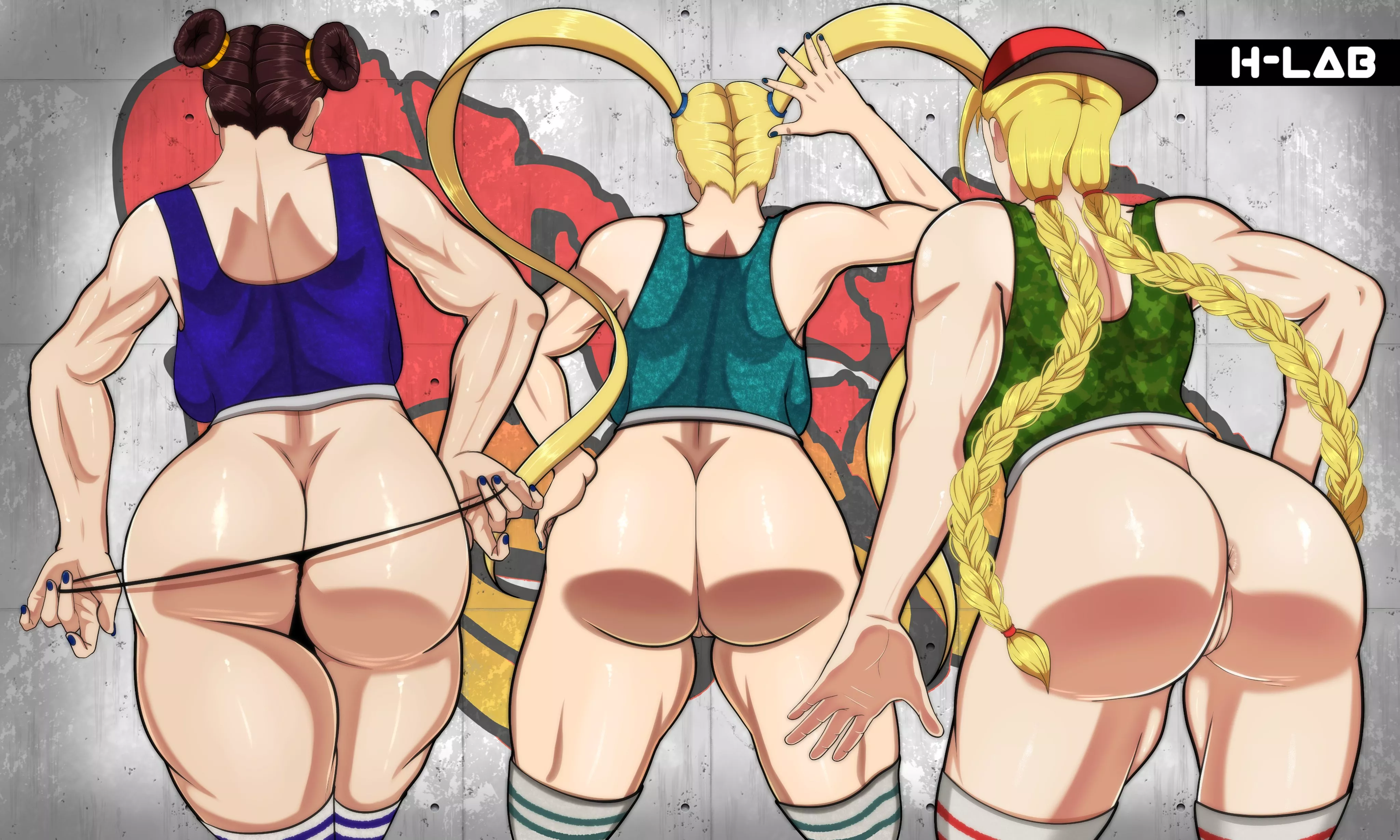 Chun-Li, Rainbow Mika and Cammy (LabEcchi)