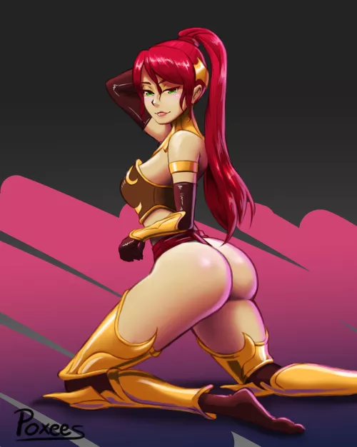 Pyrrha made some modifications too her armor (pajdioe) [rwby]