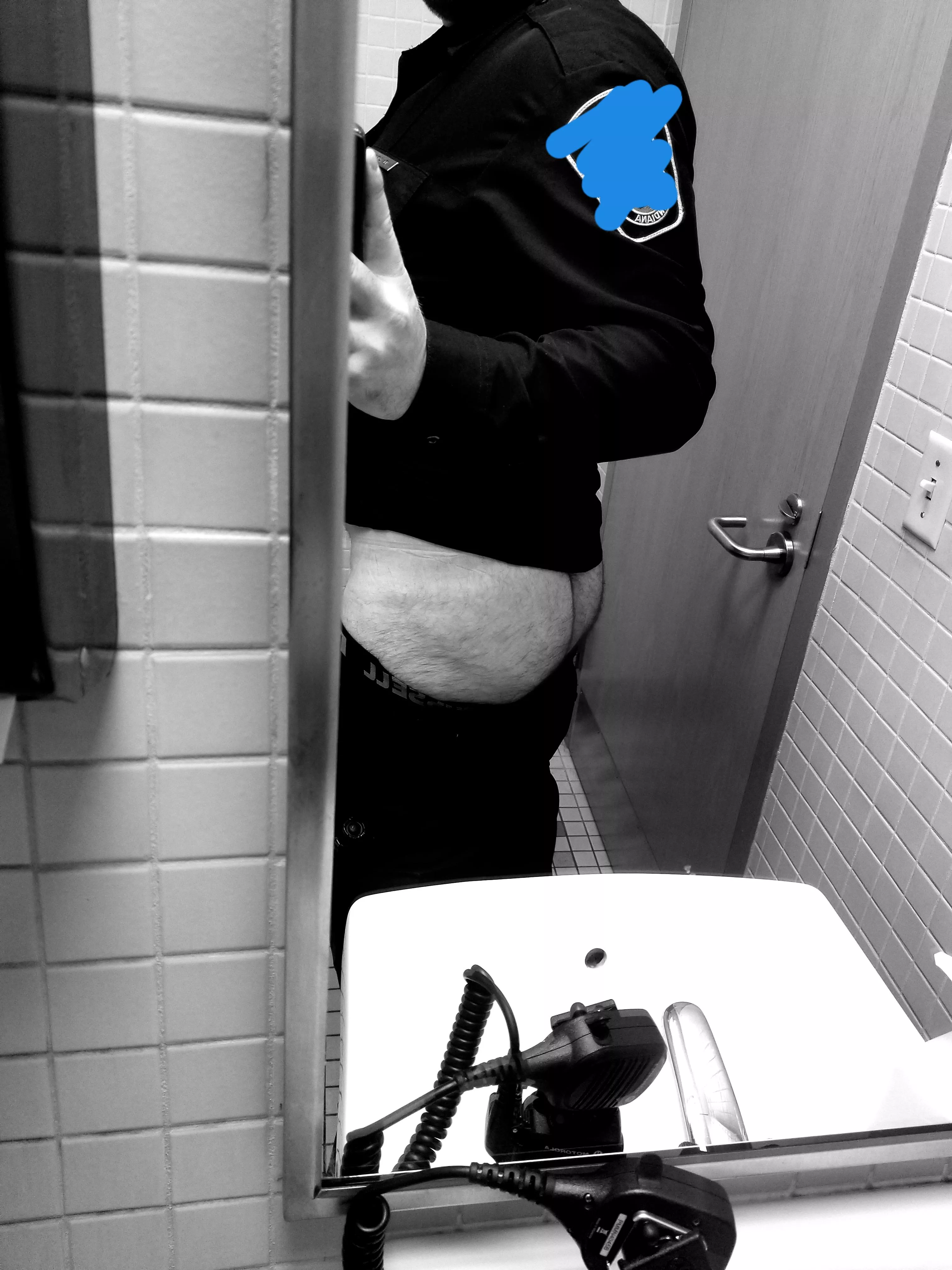 You won't tell the rest of my shift that I'm secretly bi right?? Wife also doesn't know I enjoy sucking and being bent over... shhh! 👮‍♂️