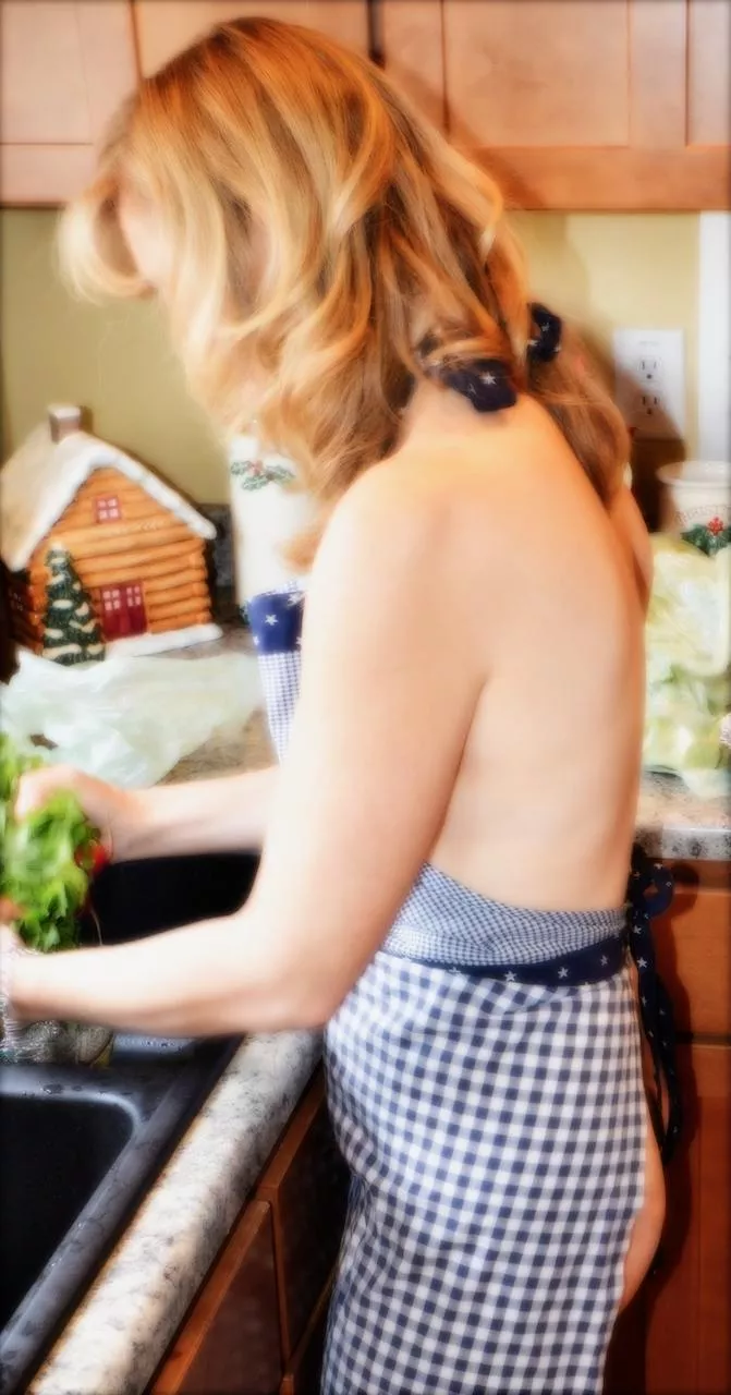 being responsible and wearing an apron. :)