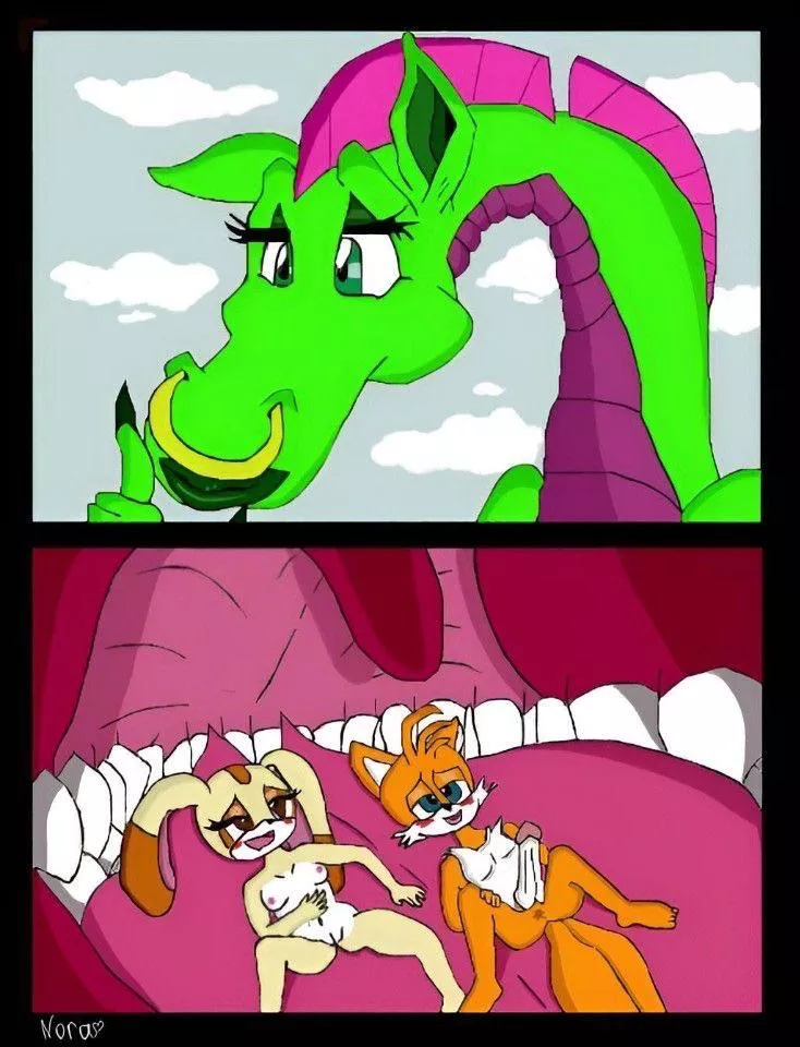 Dulcy the dragon vore nude Tails and Cream {in the mouth}