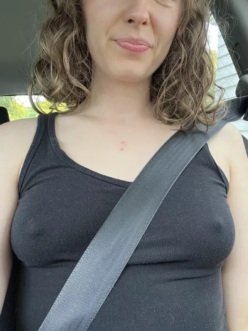 No bra in the car!