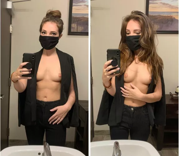 Seducing my work crush.. hair up or down❔💼