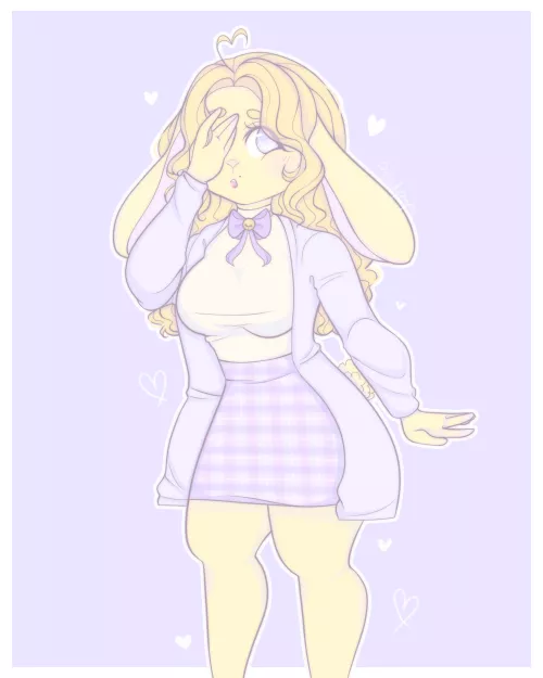 Shy lilac bun! (art by me)