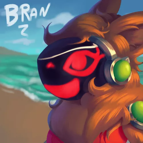 @AzzyTheFurry on the beach 🏖️🏖️(art by me)