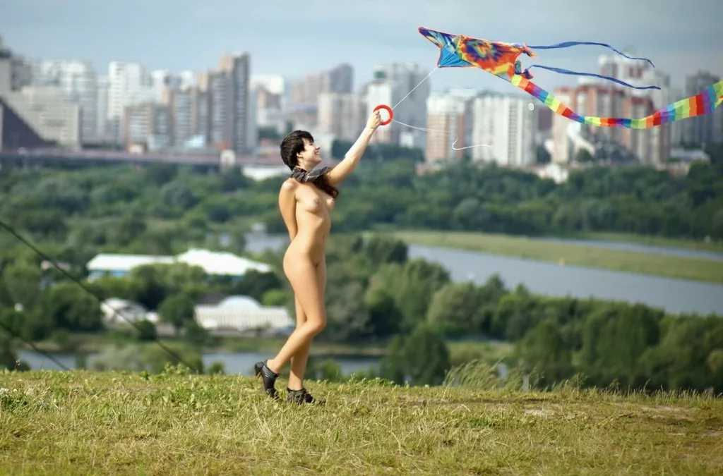 Flying kites naked is very invigorating and fun)
