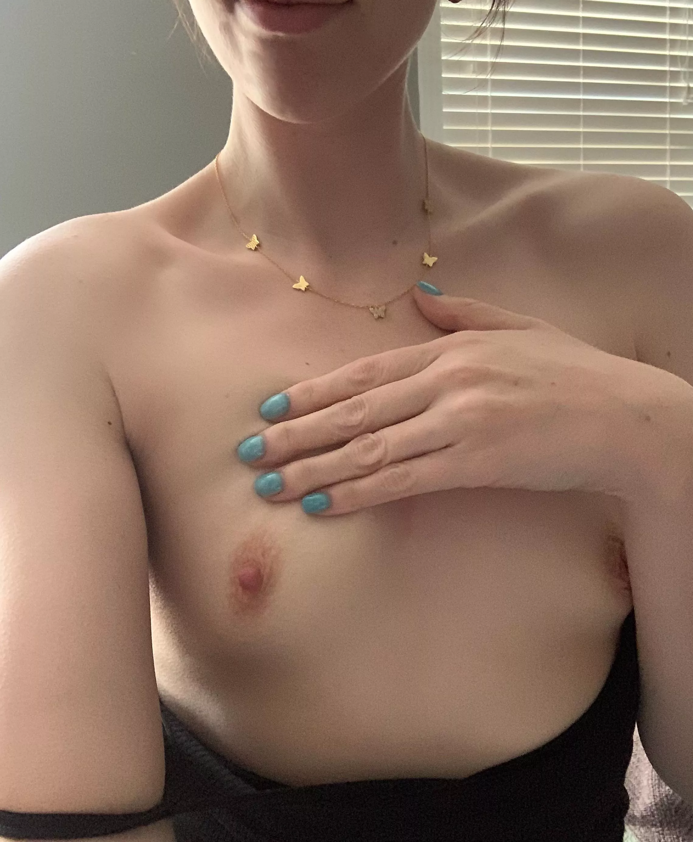 My nipples suite my tiny boobs