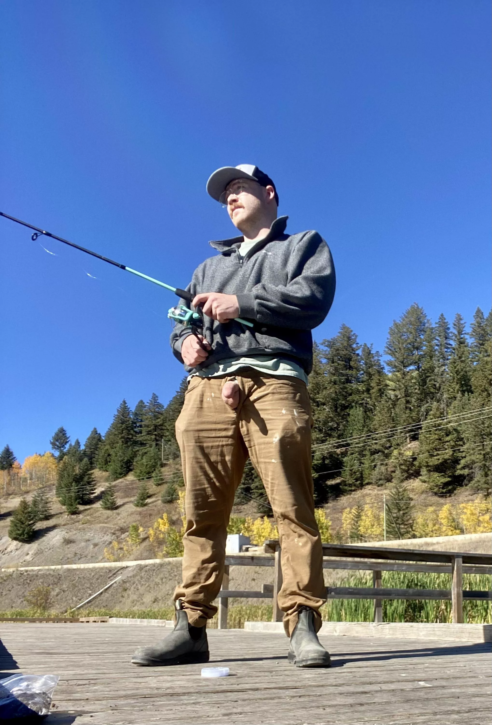 Out fishing, hoping someone will stop by to see my big catch