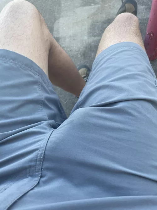 Probably shouldn’t stand up for a few minutes, commando and these shorts are super thin!