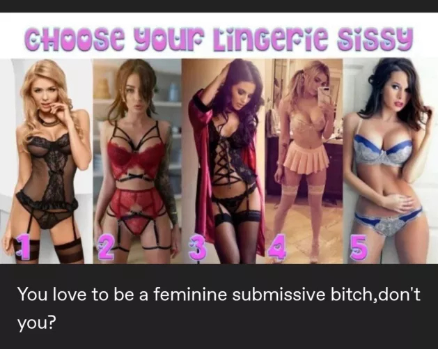 Wear lingerie like a good feminine submissive sissy