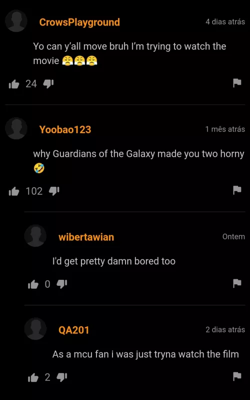 While watching Guardians of the Galaxy 3? That is so mean