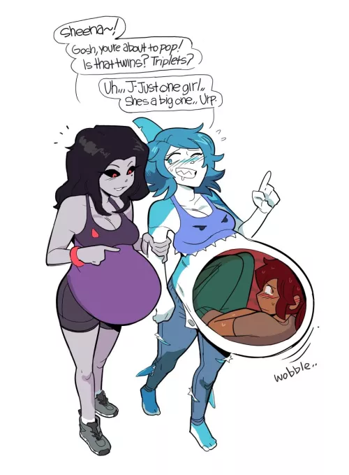 {discussion} Pred faking pregnacy / Artist : Lewdlemage