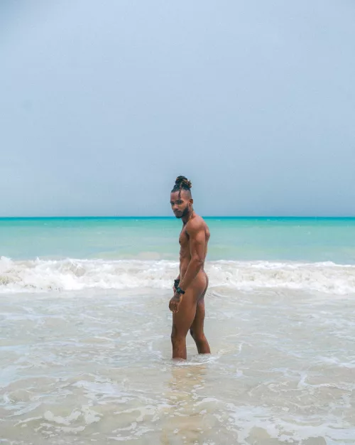 Unclothed at the beach