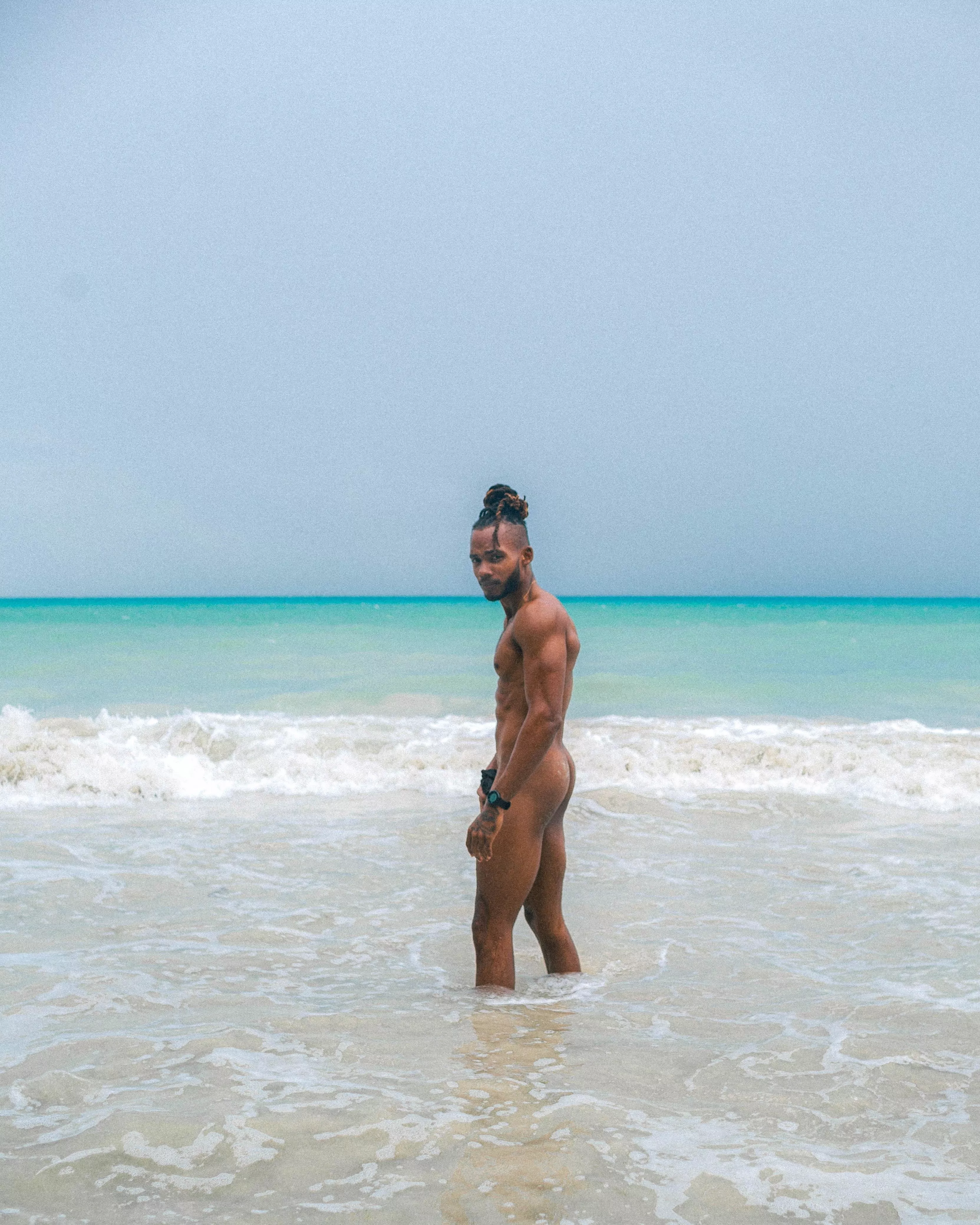 Unclothed at the beach