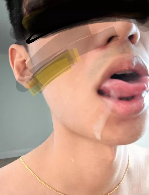 White military cum on my face