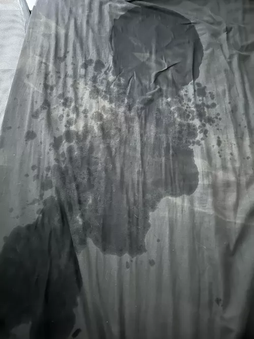 A little bit of a wet spot from squirting for the first time 🥺