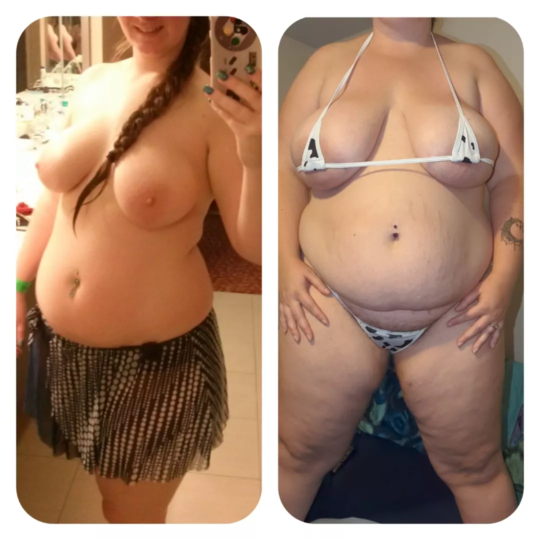 Eating good... +70 pounds from left to right