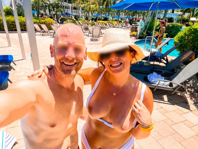 I like to surprise my husband by pulling my tits out during a vanilla selfie