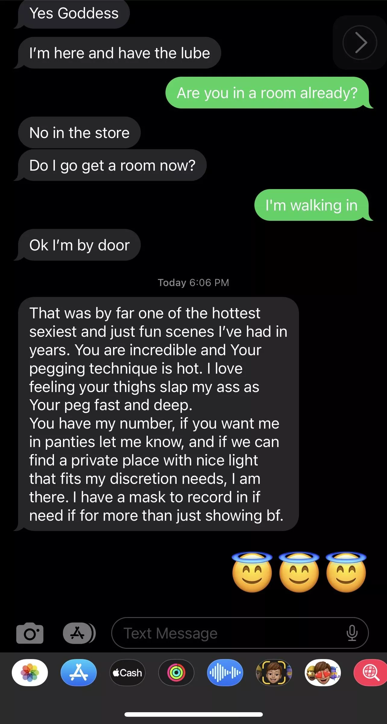 My cock slut praised me for the experience of being my fuck toy 😌