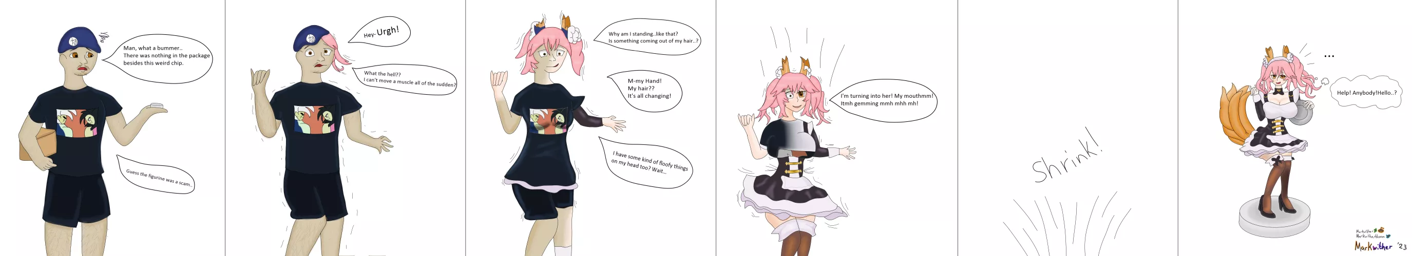 Tamamo Maid Figurine Sequence by Markwither [M -> F Doll]