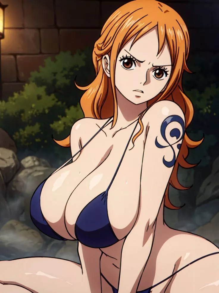 What will you do in between those boobs of Nami when she's alone