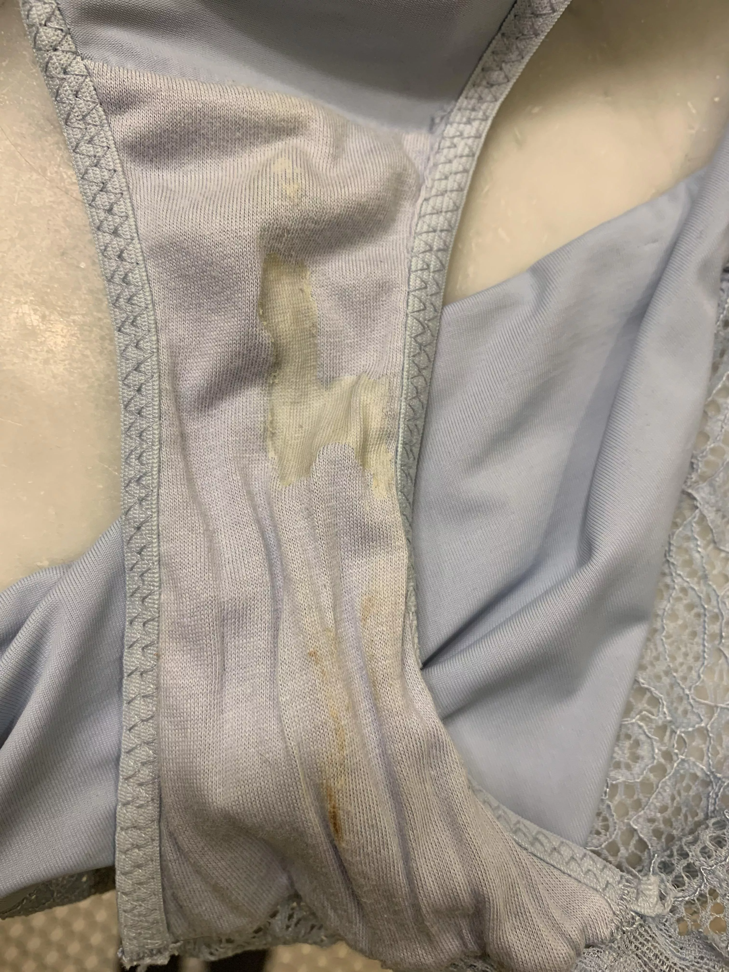 Worn during peak ovulation ;) what a perfect cream stain!