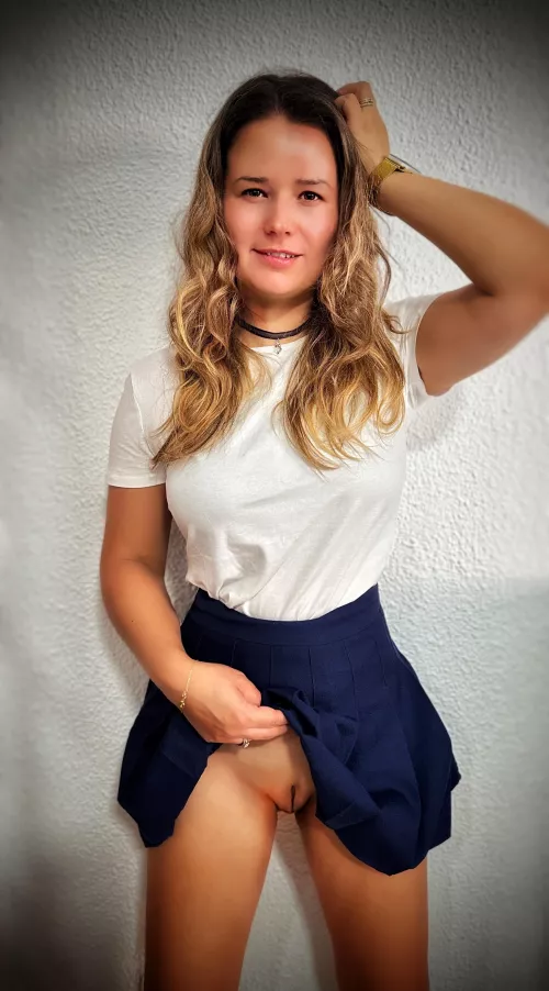 A sneak peak under my miniskirt.