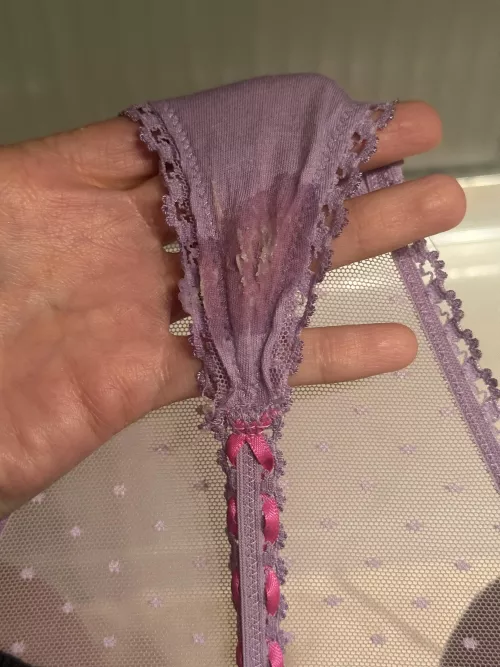 Creamy yumminess after a long day. This gstring was so far up my pussy