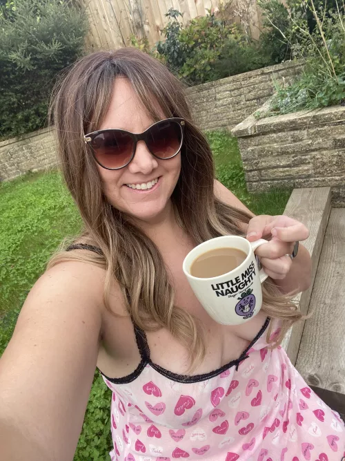 I love that it’s still warm enough to sit in the garden with my morning coffee