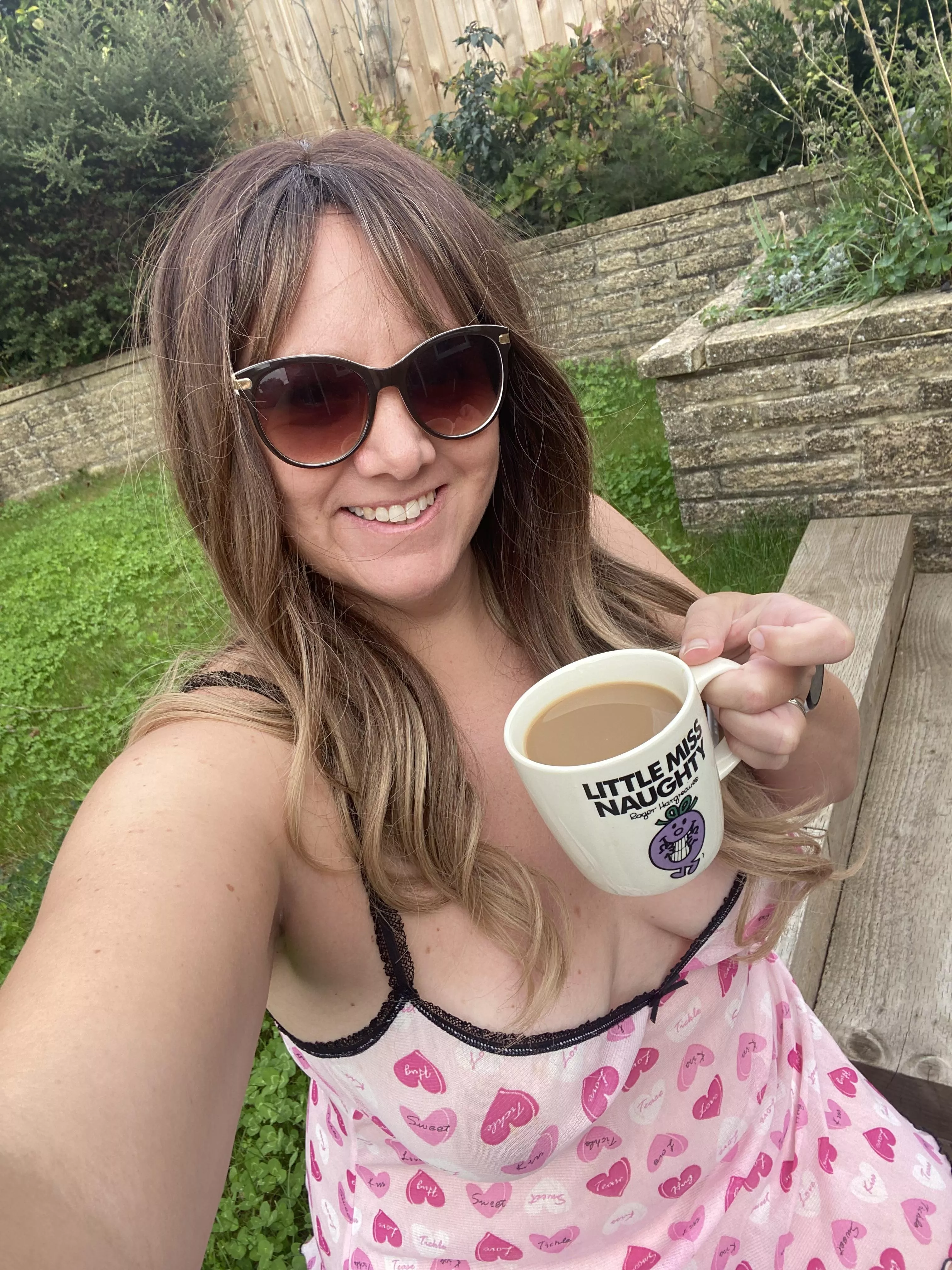 I love that it’s still warm enough to sit in the garden with my morning coffee