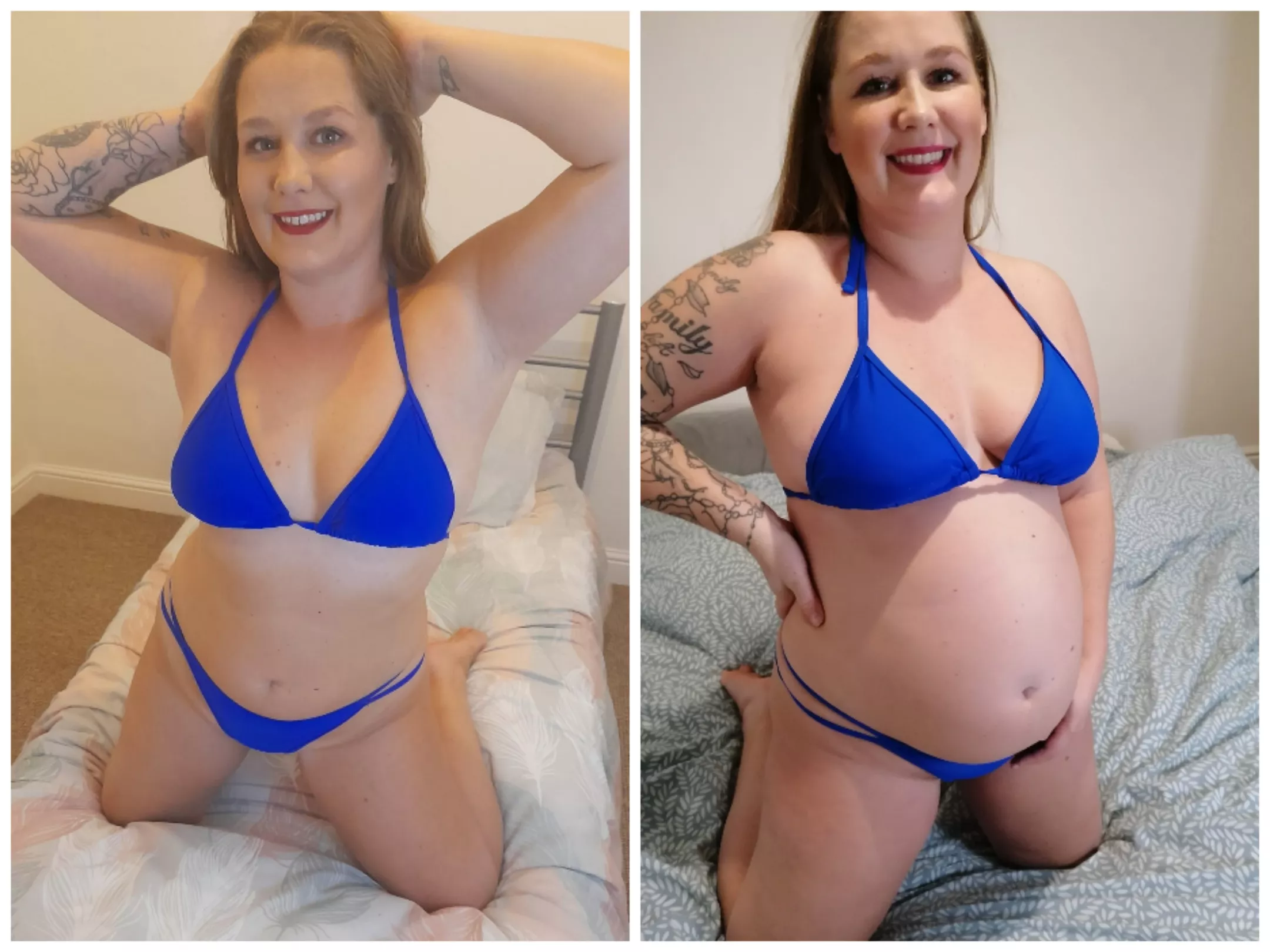 My change over the first 19 weeks of pregnancy! Do I look better or worse to you? I still have lots of growing to go yet 😍