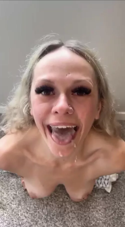 my face and mouth are your cums canvas