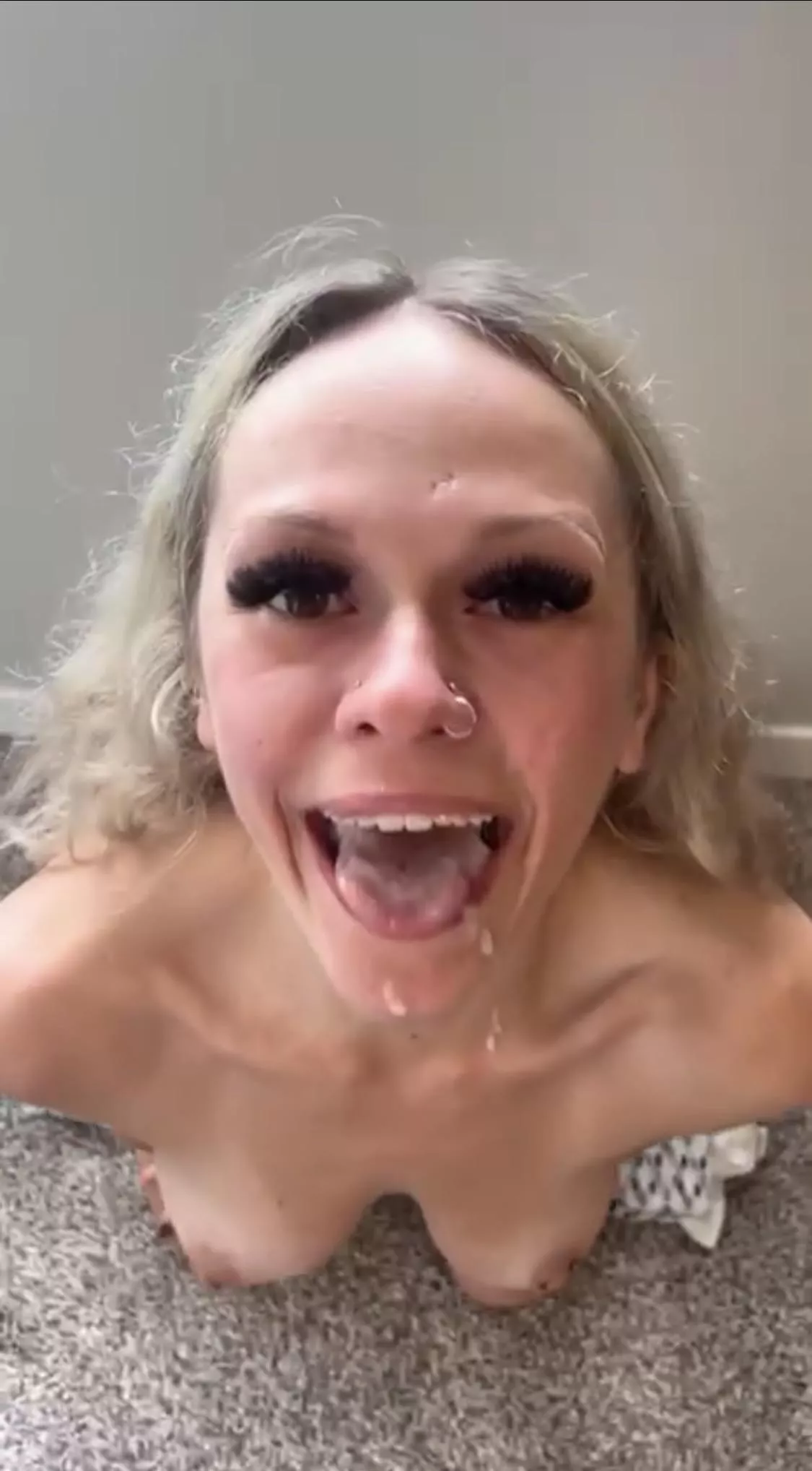 my face and mouth are your cums canvas