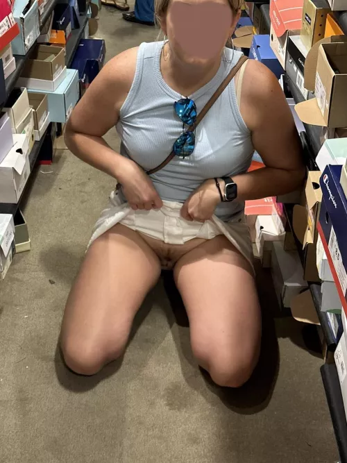 Out looking for new shoes, but I forgot my panties