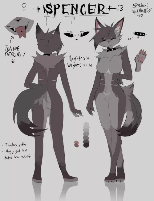 Finally made a ref sheet for my sona, Spencer!! :D