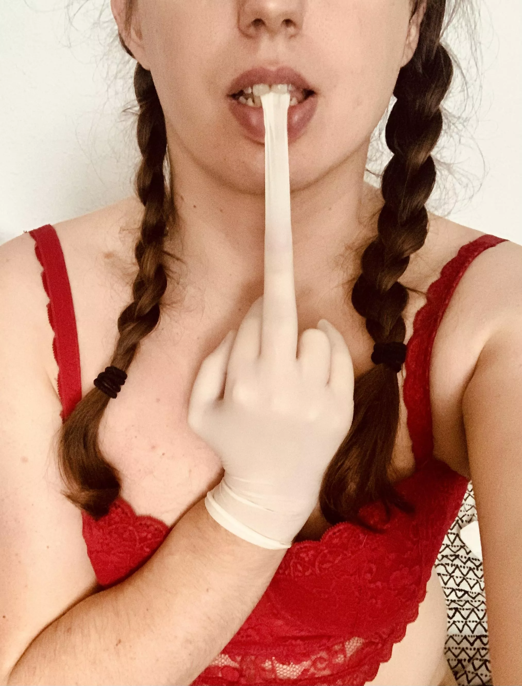 What should I do next with my gloved hands?